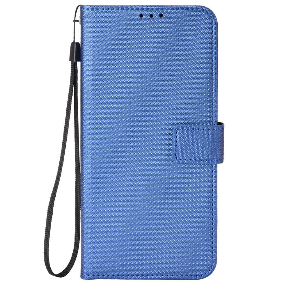iPhone 14 Pro Læder Wallet Flip Cover Stand Anti scratch Diamond Texture Drop proof – Blå - produktbillede 8