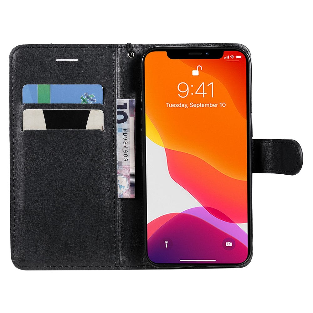 iPhone 14 Cover med kortholder M/3kort Magnetluk Og Strop – Sort