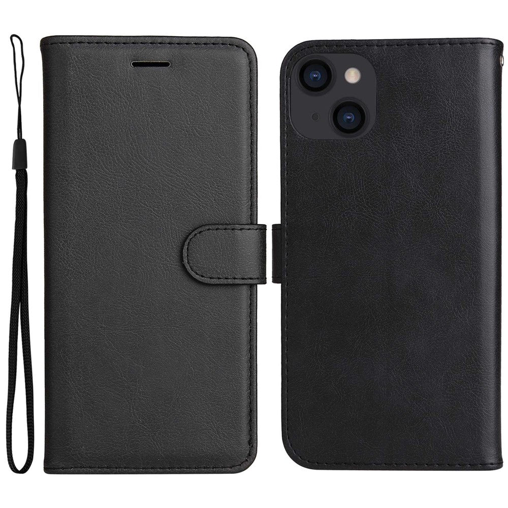 iPhone 14 Plus Læder Cover med kortholder M/3kort Magnetluk Og Strop – Sort - produktbillede 1
