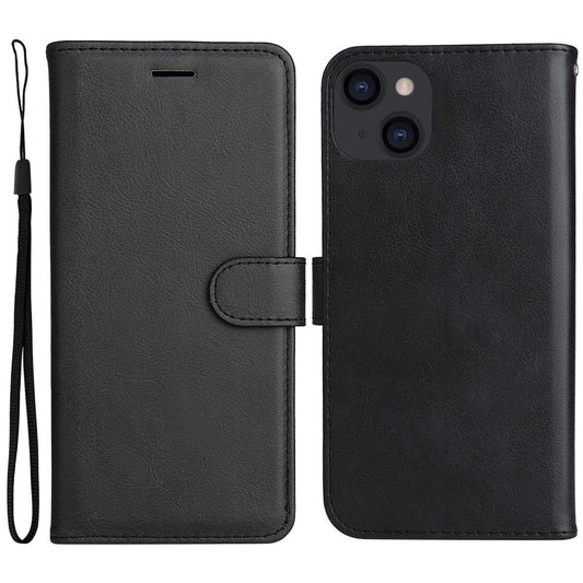 iPhone 14 Plus Læder Cover med kortholder M/3kort Magnetluk Og Strop – Sort - produktbillede 1