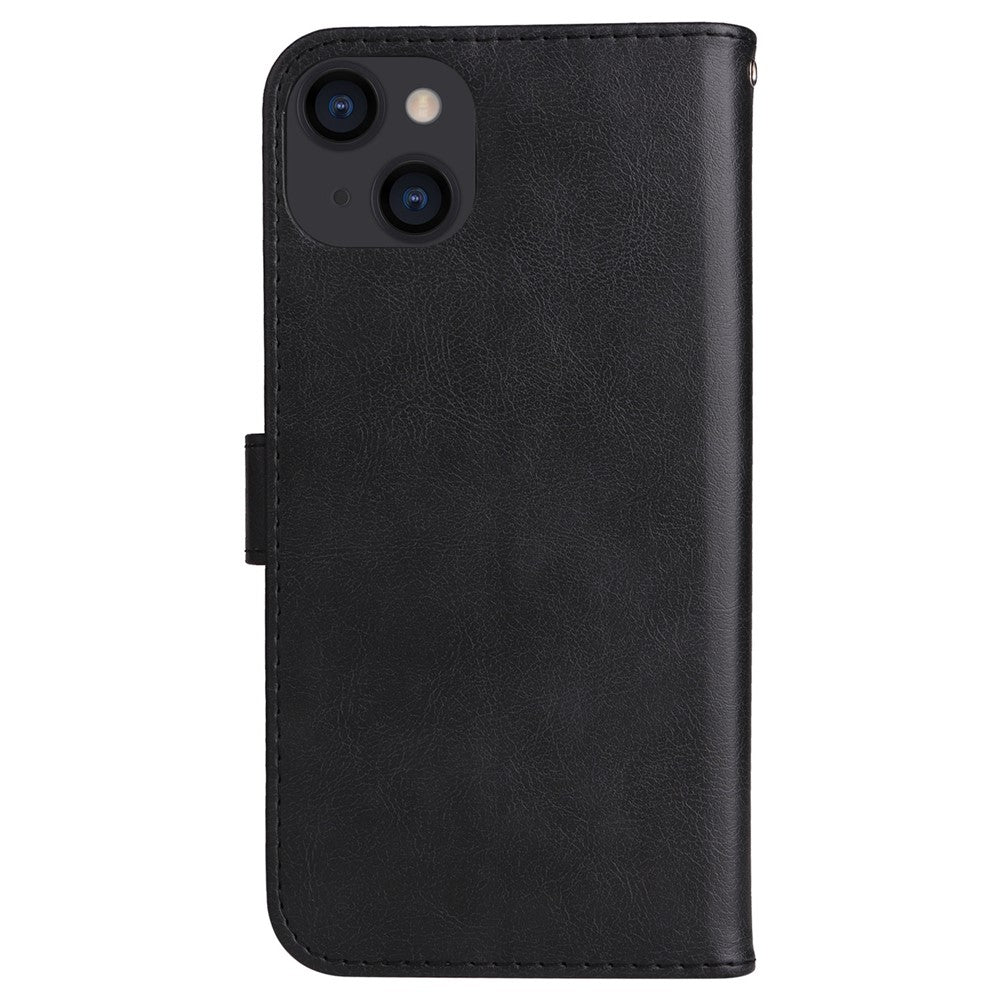 iPhone 14 Plus Læder Cover med kortholder M/3kort Magnetluk Og Strop – Sort - produktbillede 9