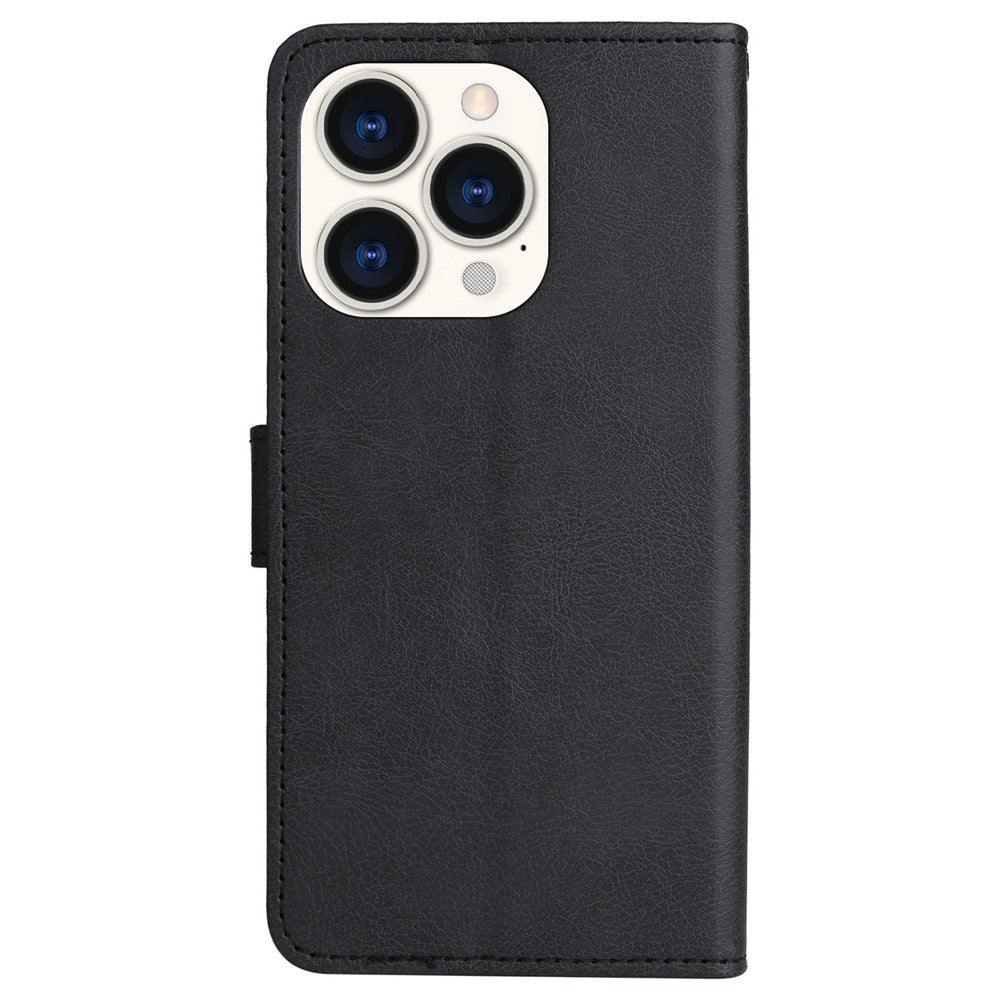 iPhone 14 Pro Læder Cover med kortholder M/3kort Magnetluk Og Strop – Sort - produktbillede 9