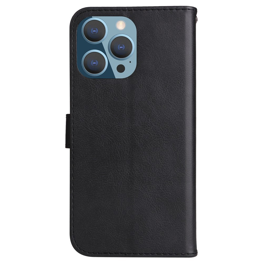 iPhone 14 Pro Max Læder Wallet Flip Cover Stand Series 2 Fully Wrapped Design Handy Strap – Sort - produktbillede 9