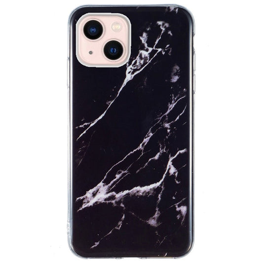 iPhone 13 Mini TPU Cover Slim Marble Pattern IMD Soft Back – Sort - produktbillede 1