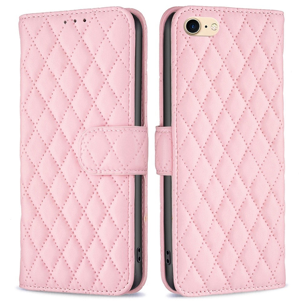 iPhone 7/8/SE Wallet Flip Cover Binfen Rhombus – Pink - produktbillede 1
