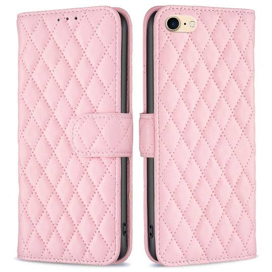 iPhone 7/8/SE Wallet Flip Cover Binfen Rhombus – Pink - produktbillede 1
