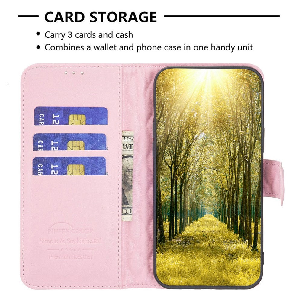 iPhone 7/8/SE Wallet Flip Cover Binfen Rhombus – Pink - produktbillede 3