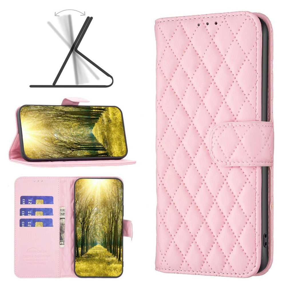 iPhone 7/8/SE Wallet Flip Cover Binfen Rhombus – Pink - produktbillede 8