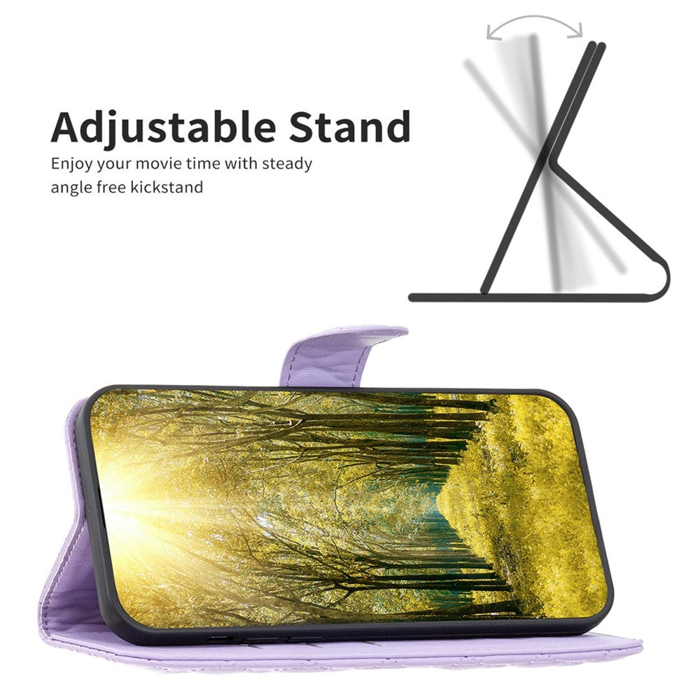 iPhone 7/8/SE Wallet Flip Cover Binfen Rhombus – Lilla - produktbillede 2