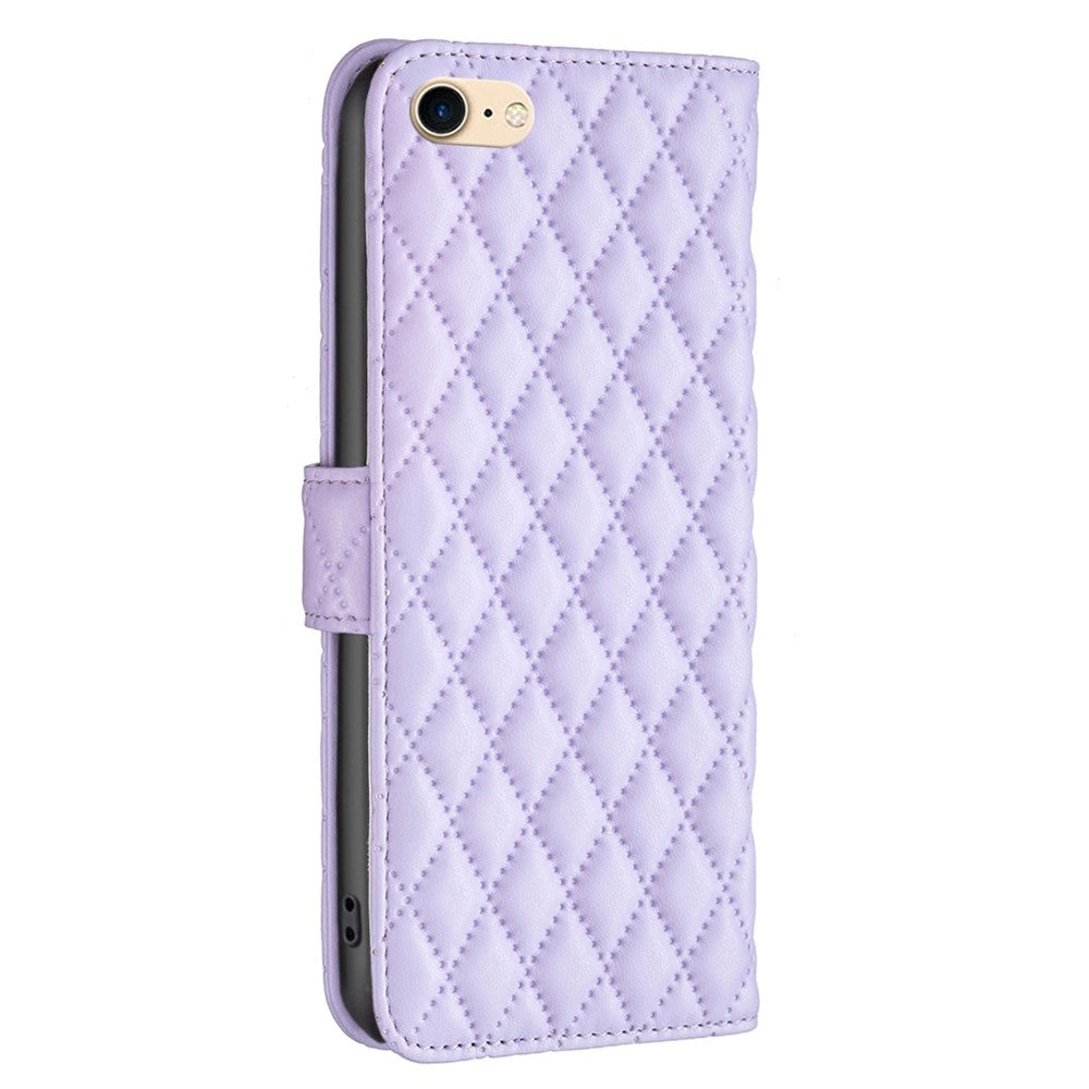 iPhone 7/8/SE Wallet Flip Cover Binfen Rhombus – Lilla - produktbillede 7
