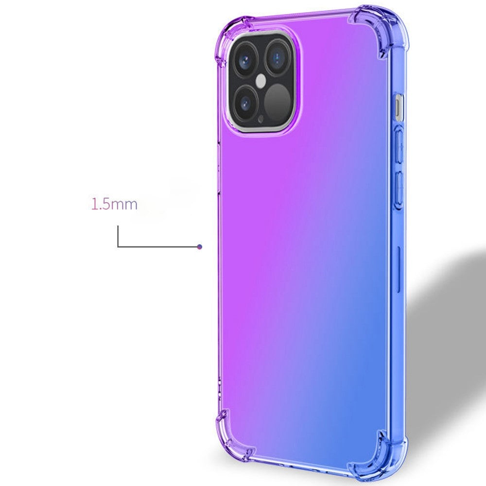 iPhone 14 Plus TPU Cover Gradient Design Soft Edge Bumper Reinforced Corners – Sort/Guld - produktbillede 3