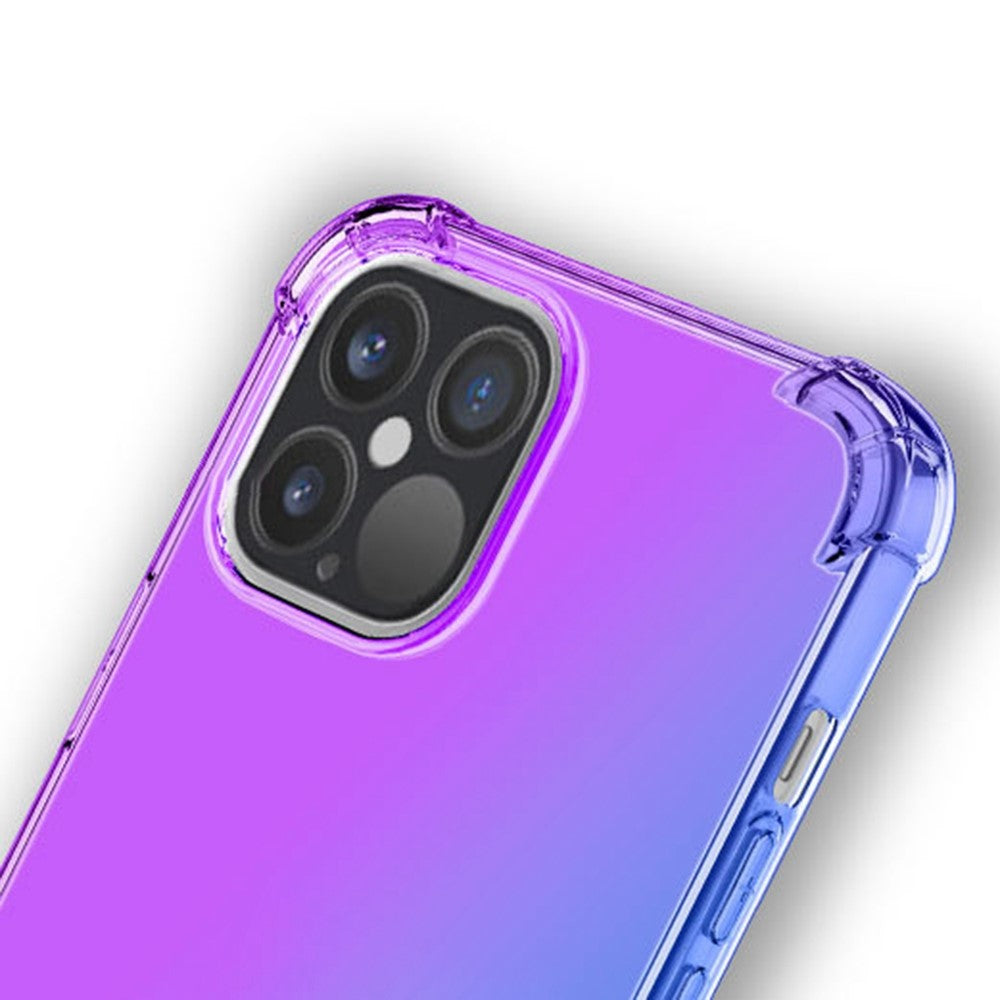 iPhone 14 Plus TPU Cover Gradient Design Soft Edge Bumper Reinforced Corners – Sort/Guld - produktbillede 5