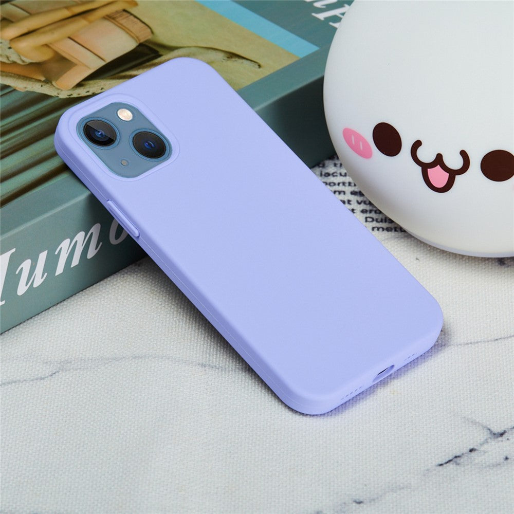 iPhone 14 Plus Silicone Cover Ensfarvet Lys – Lilla - produktbillede 5