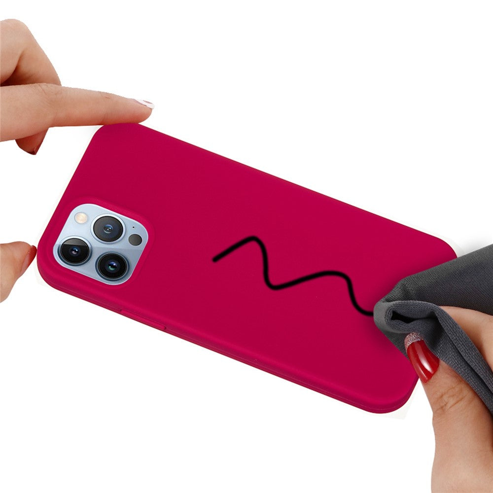 iPhone 14 pro Silicone Cover Ensfarvet Rose - produktbillede 4