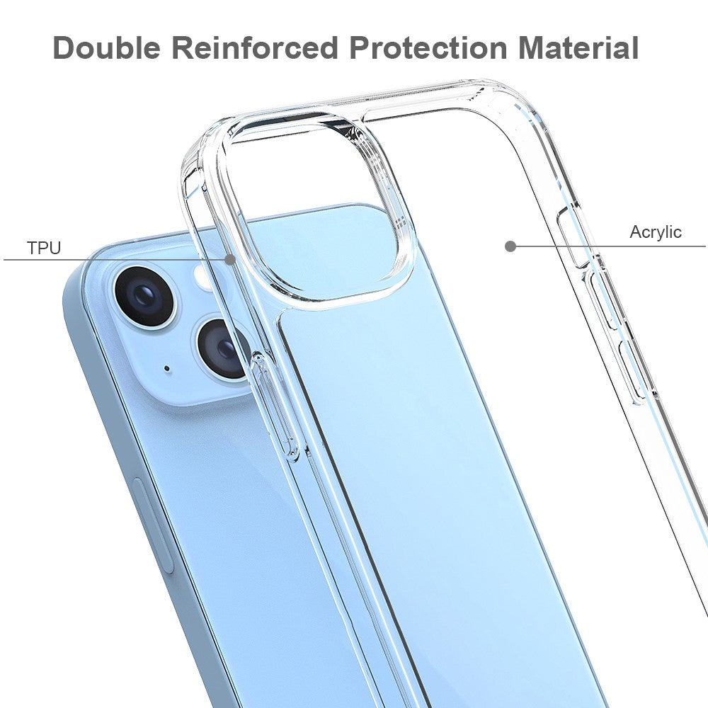 iPhone 14/14 Plus TPU Cover Hard Acrylic Soft Hybrid – Transparent - produktbillede 2
