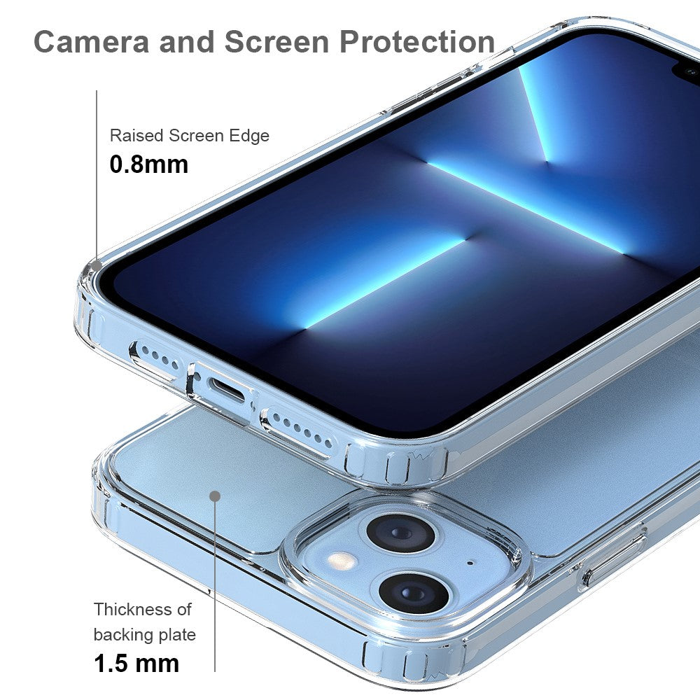 iPhone 14/14 Plus TPU Cover Hard Acrylic Soft Hybrid – Transparent - produktbillede 3