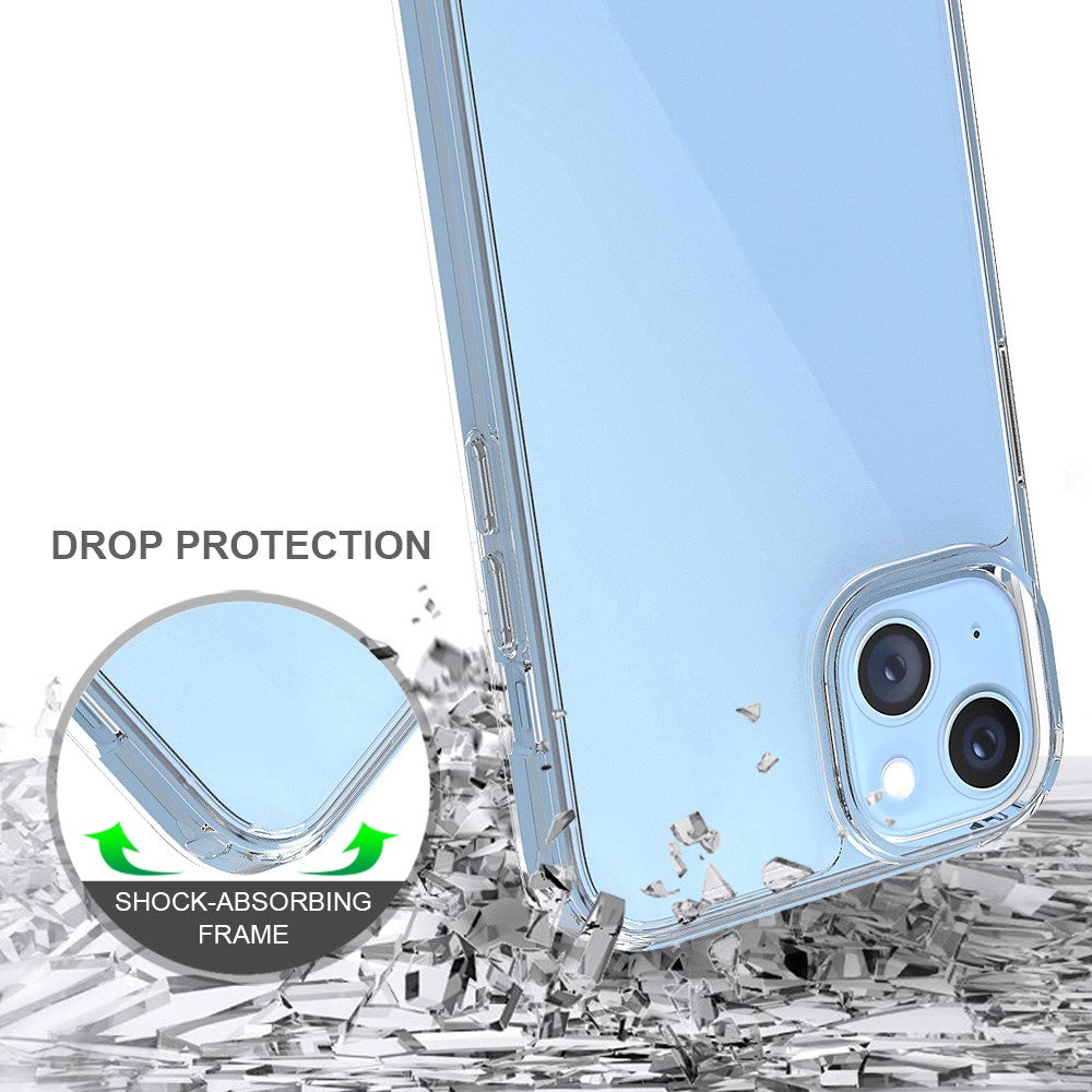 iPhone 14/14 Plus TPU Cover Hard Acrylic Soft Hybrid – Transparent - produktbillede 4