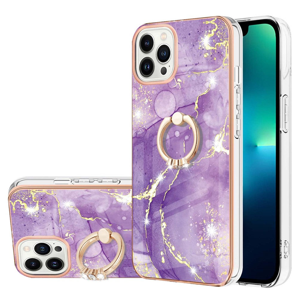 iPhone 14 Pro Max Cover Marmor Kickstand – Lilla - produktbillede 1