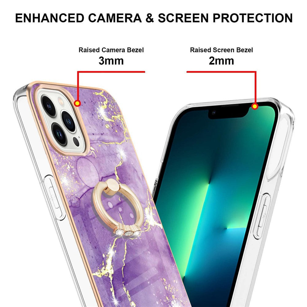 iPhone 14 Pro Max Cover Marmor Kickstand – Lilla - produktbillede 3