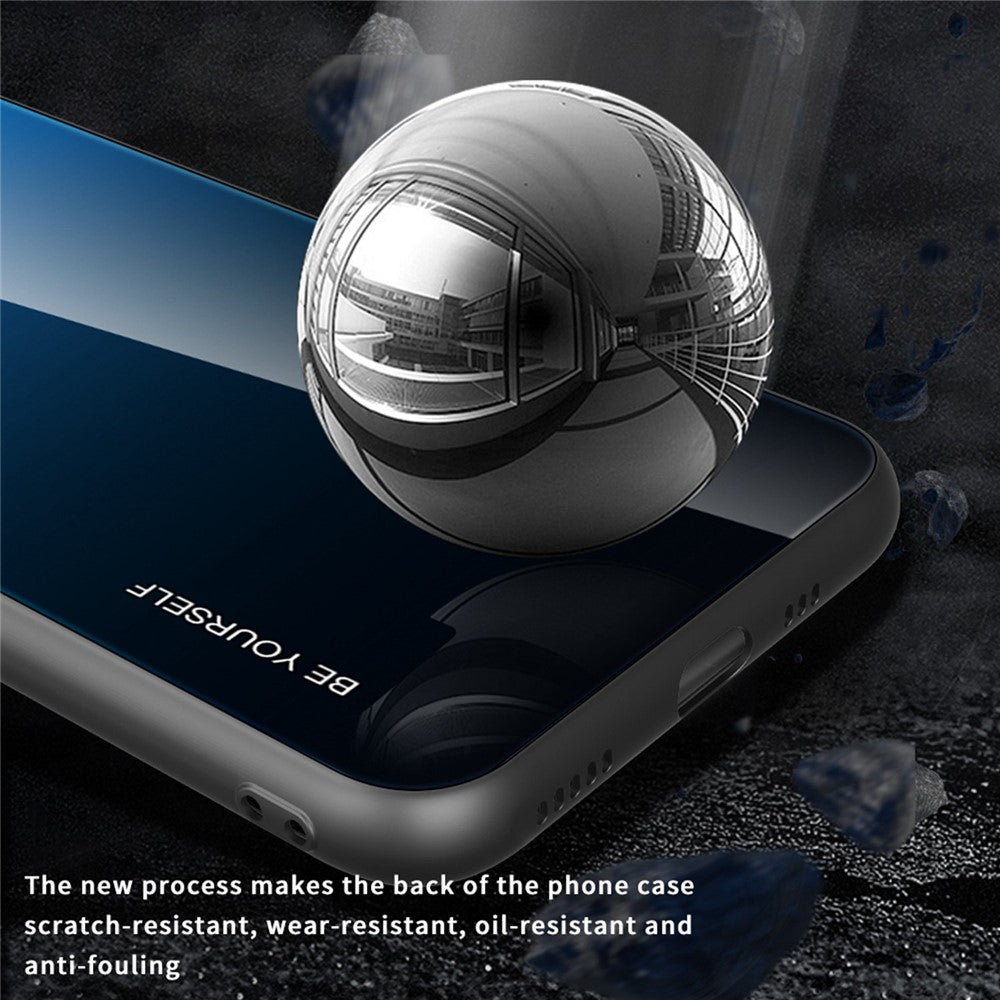 iPhone 14 Pro Cover Shock Gradient Color Design Anti Tempered Glass Protector – Sort/Blå - produktbillede 5
