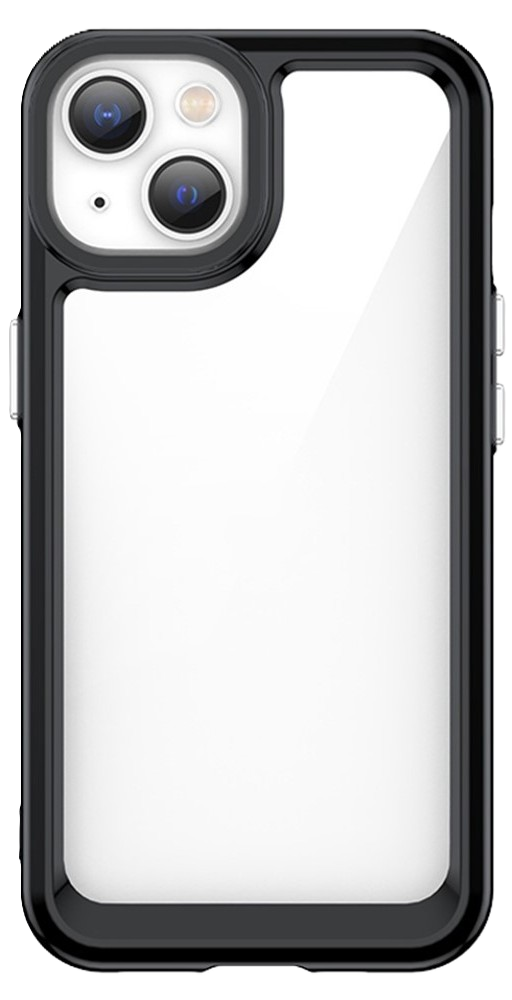 iPhone 14 Plus Cover Klar Acryl Kant Om Telefon Og Kamera – Transparent/Sort
