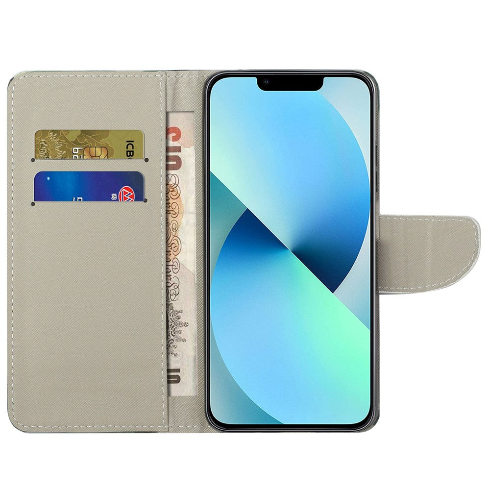 iPhone 14 Pro TPU Wallet Flip Cover Cross Texture Don't Touch My - produktbillede 2