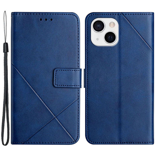 iPhone 14 Wallet Flip Cover line – Blå - produktbillede 1