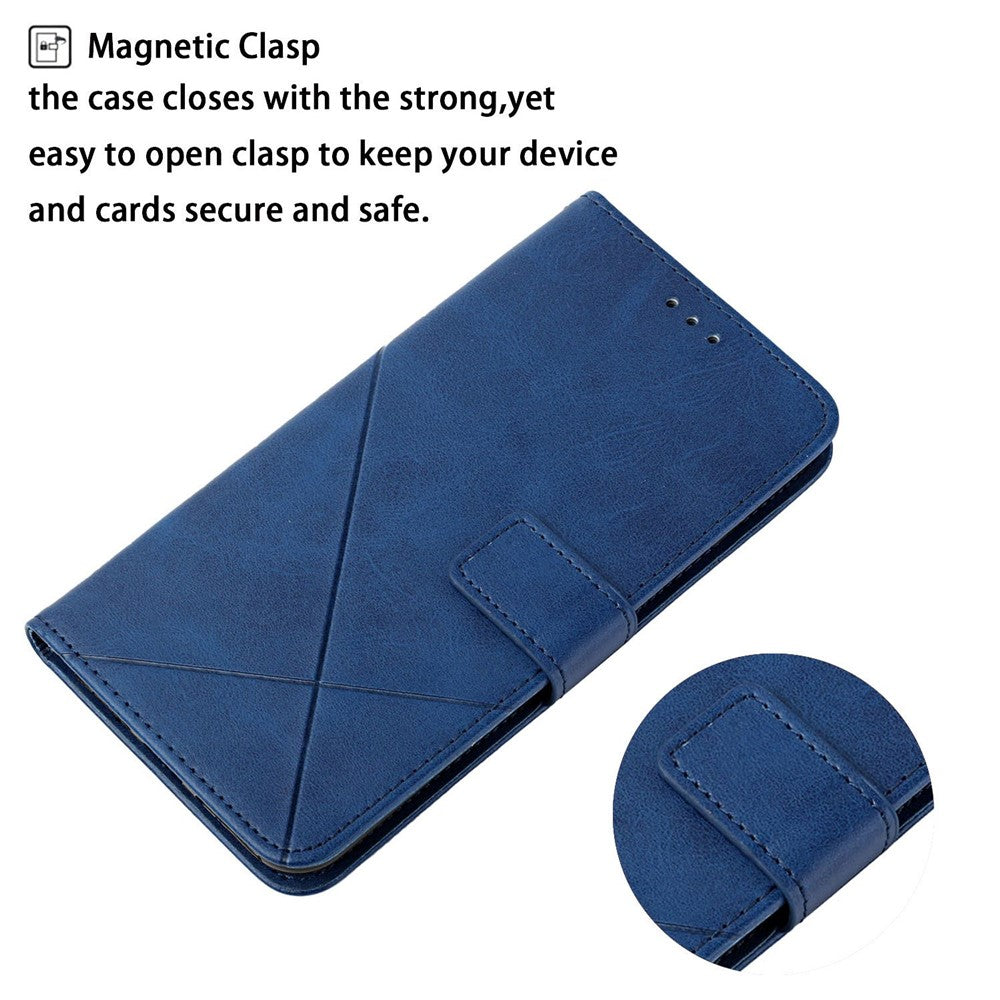 iPhone 14 Wallet Flip Cover line – Blå - produktbillede 4