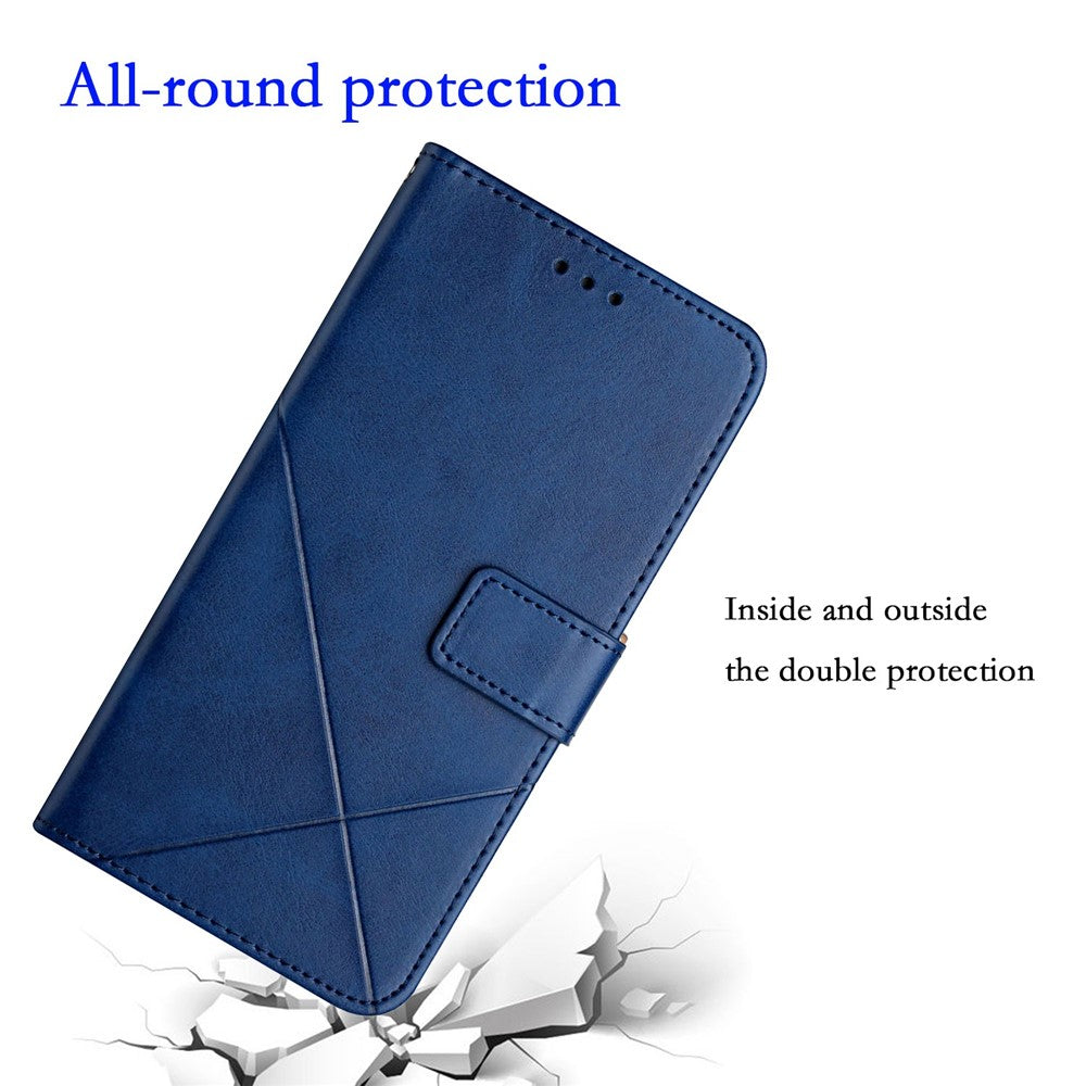 iPhone 14 Wallet Flip Cover line – Blå - produktbillede 5