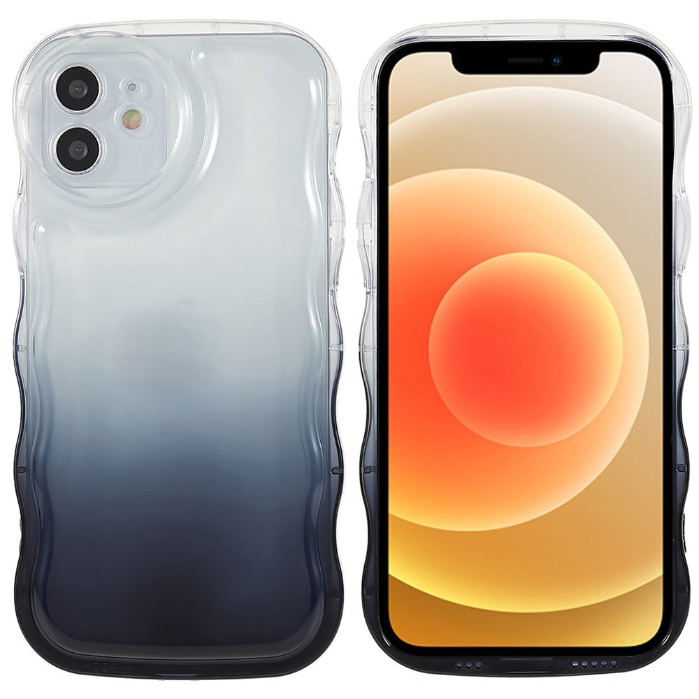 iPhone 12/12 Pro Cover Gennemsigtig Bølge – Sort - produktbillede 1
