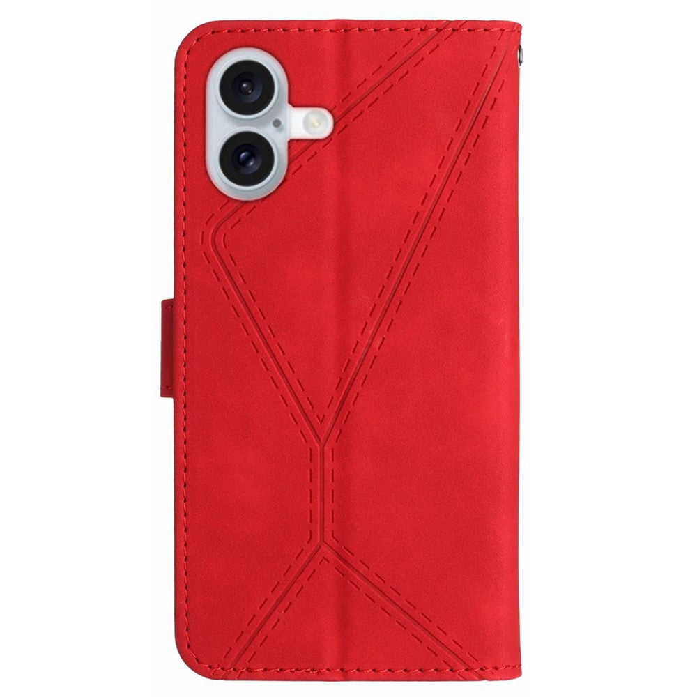 iPhone 16 Wallet Flip Cover Ht05 – Rød - produktbillede 8