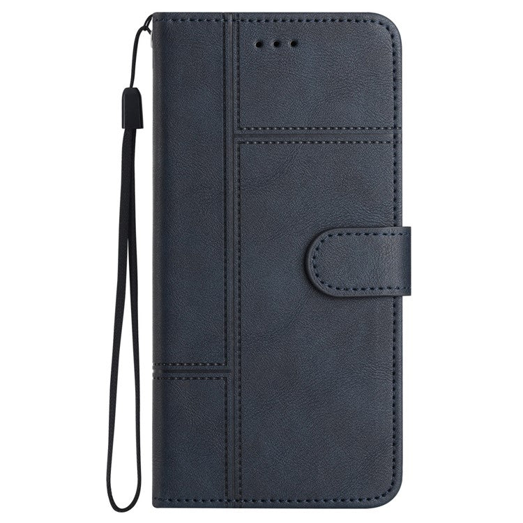 iPhone 16 Wallet Flip Cover Line Pattern – Blå