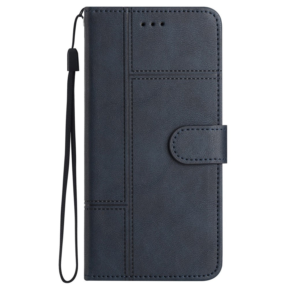 iPhone 16 Wallet Flip Cover Line Pattern – Blå - produktbillede 7