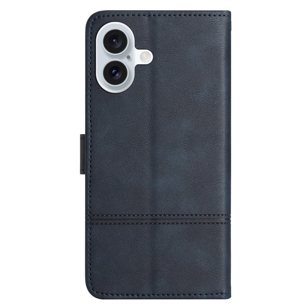 iPhone 16 Wallet Flip Cover Line Pattern – Blå - produktbillede 8