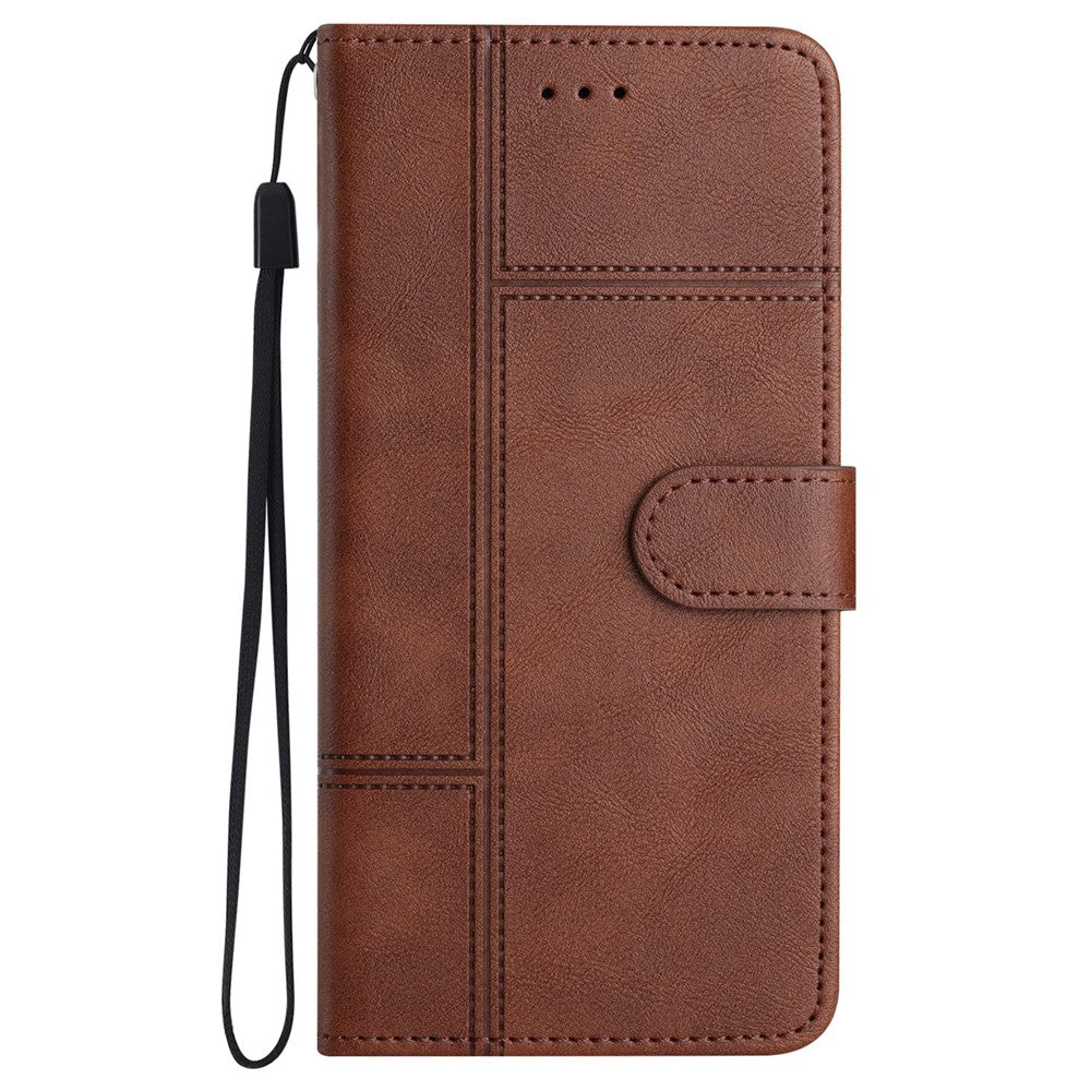 iPhone 16 Wallet Flip Cover Line Pattern Coffee - produktbillede 7