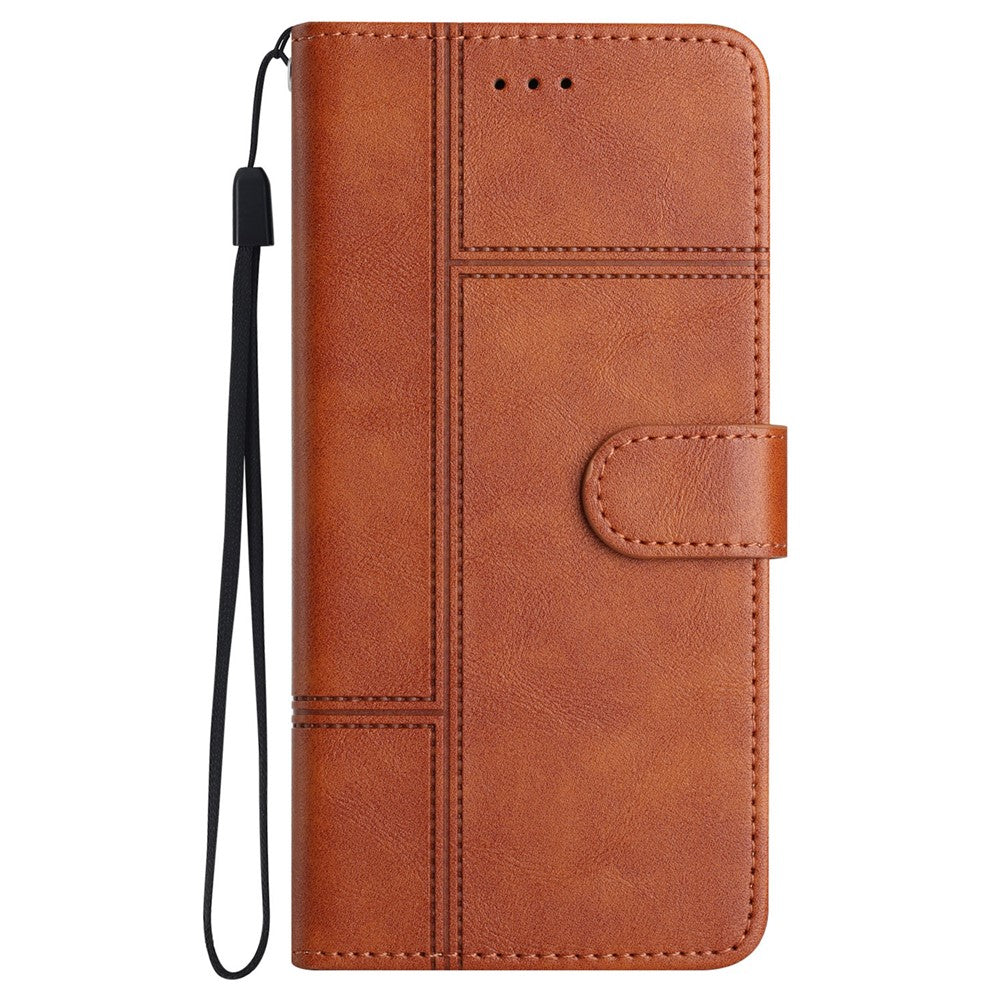iPhone 16 Wallet Flip Cover Line Pattern – Brun - produktbillede 7