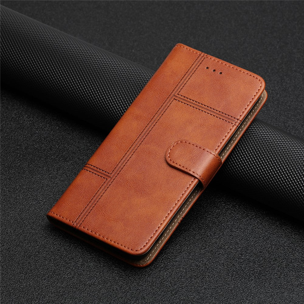 iPhone 16 Wallet Flip Cover Line Pattern – Brun - produktbillede 9