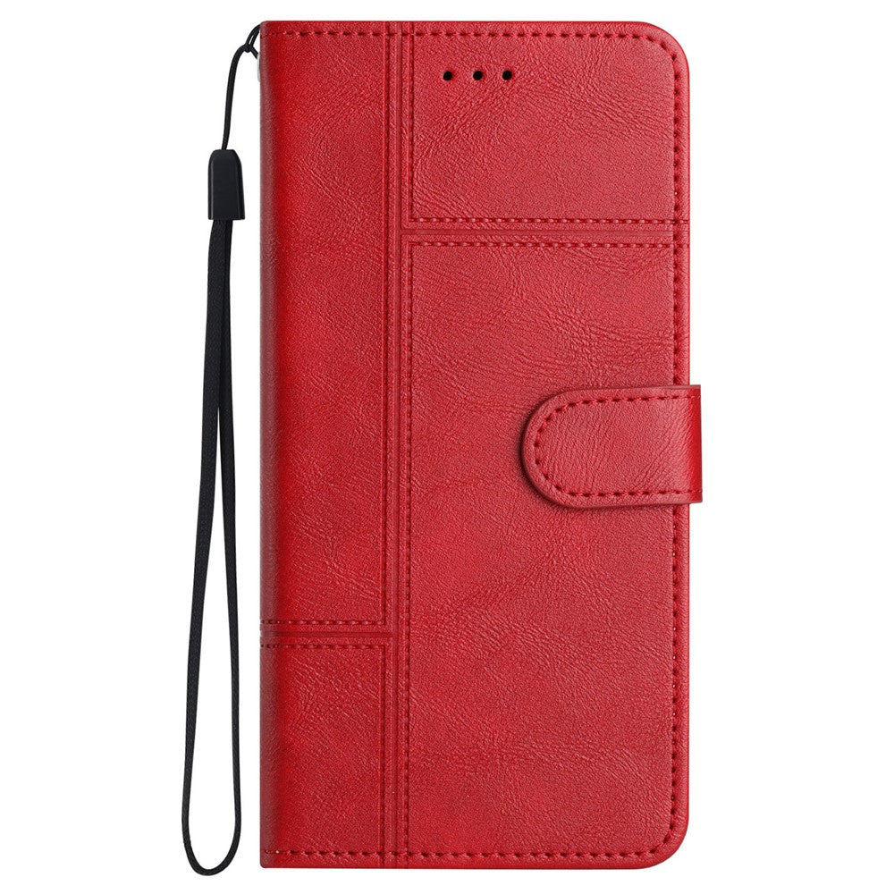 iPhone 16 Wallet Flip Cover Line Pattern – Rød - produktbillede 7