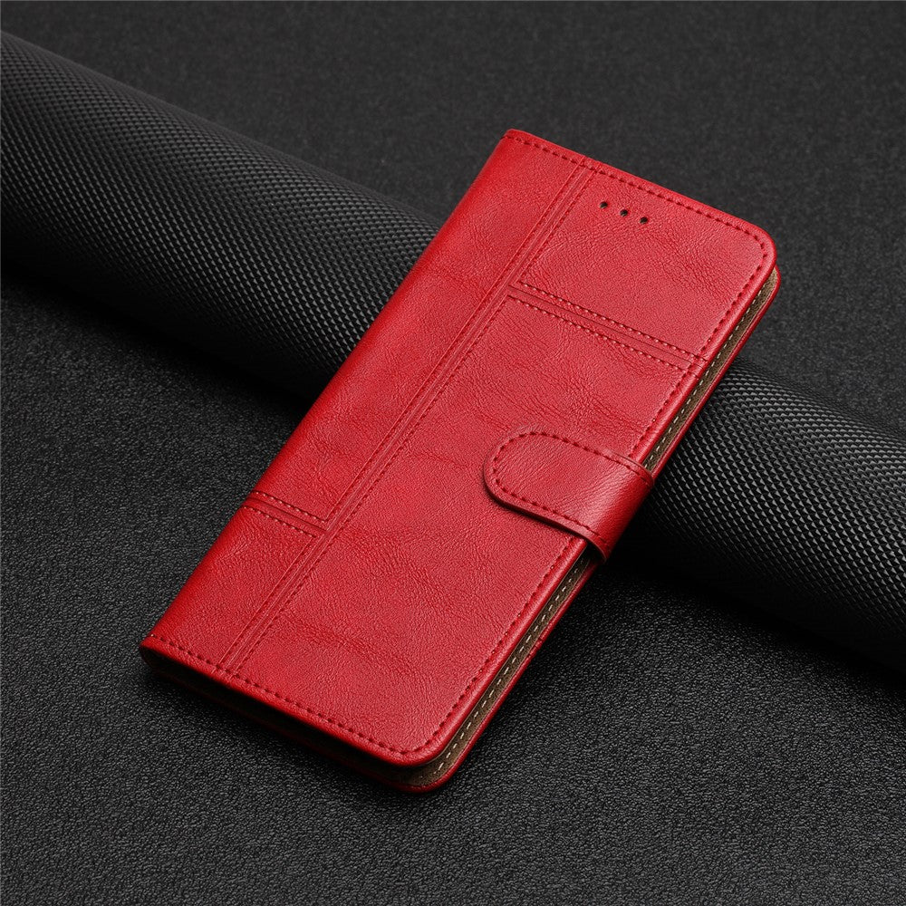 iPhone 16 Wallet Flip Cover Line Pattern – Rød - produktbillede 9
