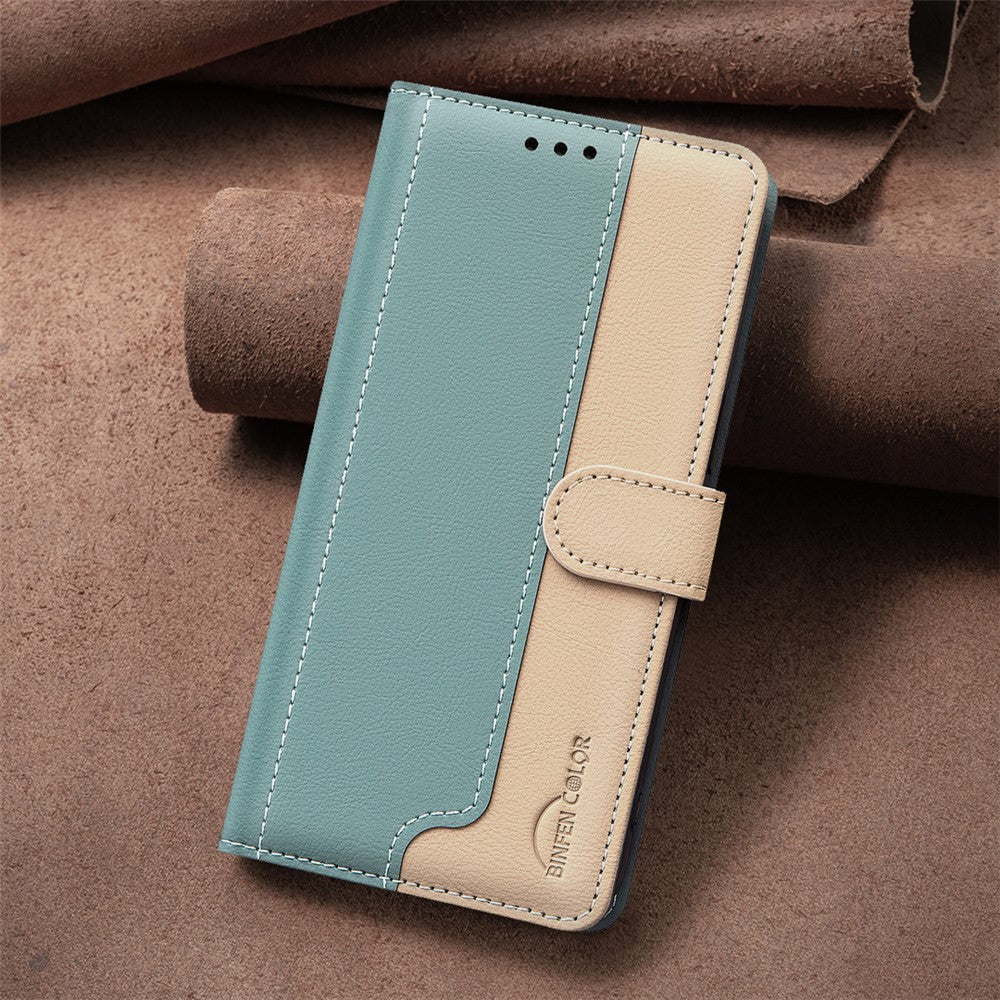 iPhone 16 Pro Max Wallet Flip Cover Splicing color – Grøn - produktbillede 9