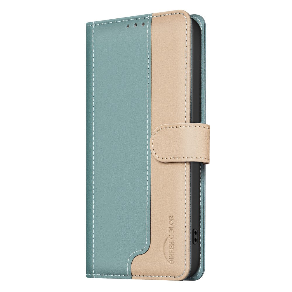 iPhone 16 Plus Wallet Flip Cover Splicing color – Grøn - produktbillede 7