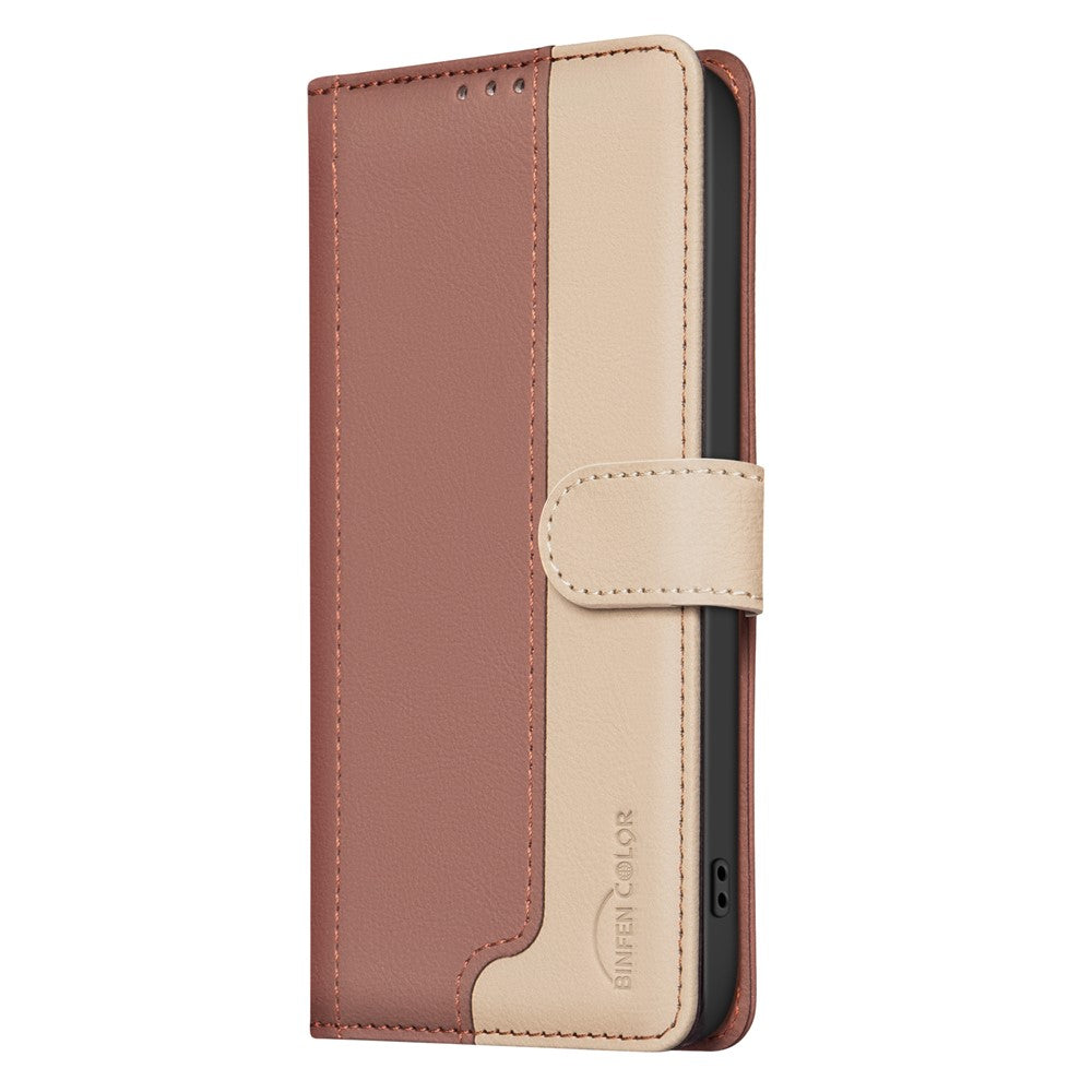 iPhone 16 Plus Wallet Flip Cover Splicing color – Brun - produktbillede 7