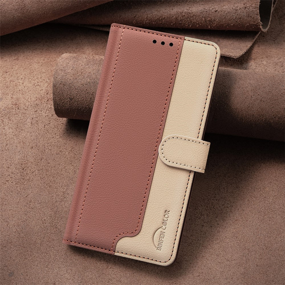 iPhone 16 Plus Wallet Flip Cover Splicing color – Brun - produktbillede 9