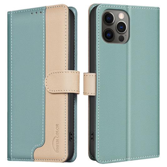 iPhone 16 Pro Wallet Flip Cover Splicing color – Grøn - produktbillede 1