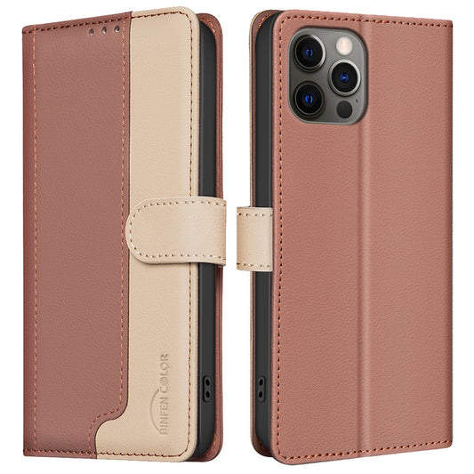 iPhone 16 Pro Wallet Flip Cover Splicing color – Brun - produktbillede 1