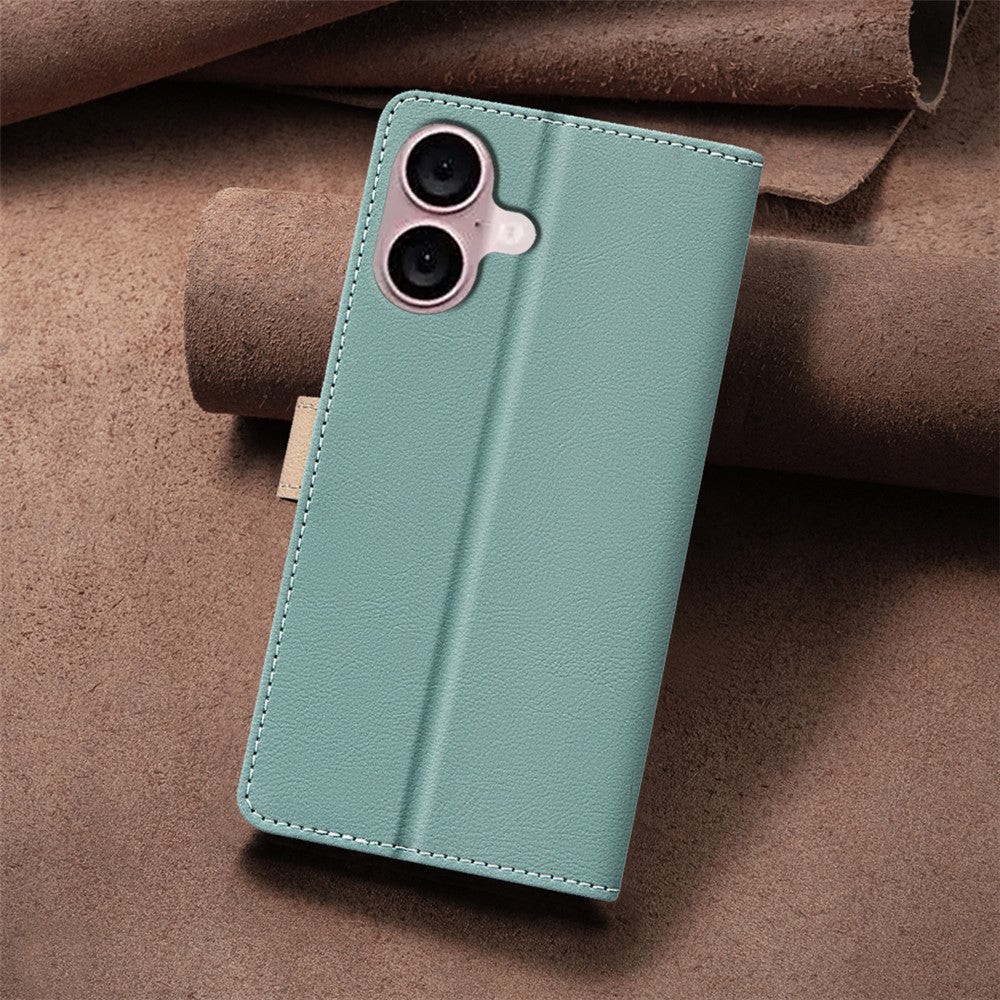 iPhone 16 Wallet Flip Cover Splicing color – Grøn - produktbillede 10