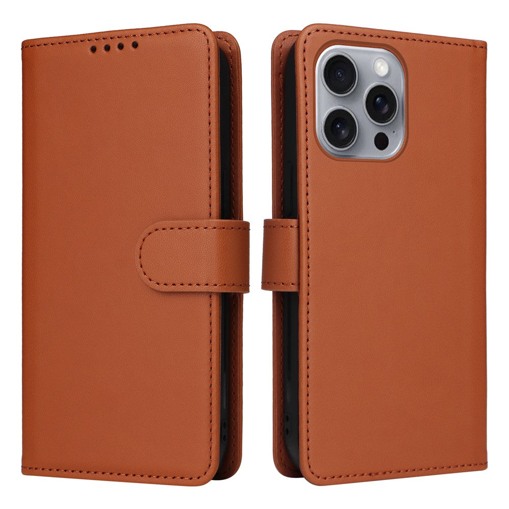 iPhone 16 Pro Max Wallet Flip Cover – Brun - produktbillede 1