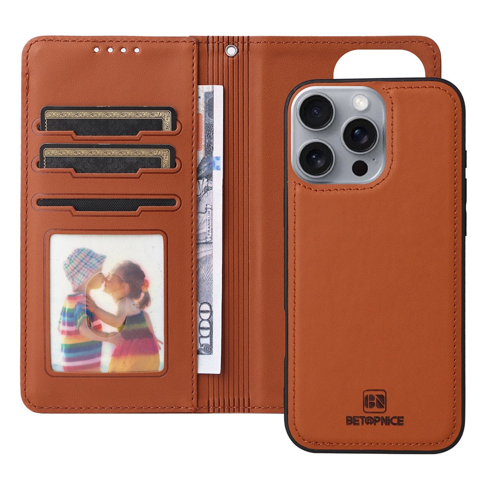iPhone 16 Pro Max Wallet Flip Cover – Brun - produktbillede 2