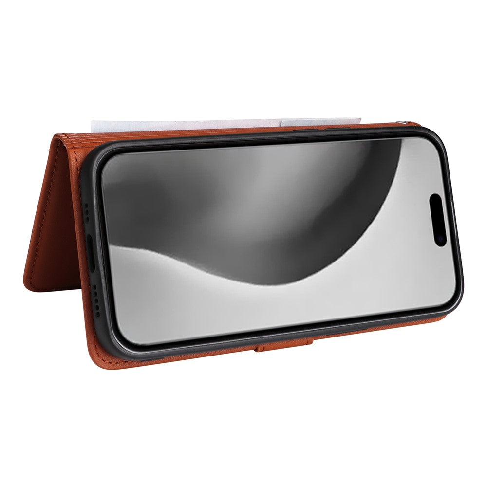 iPhone 16 Pro Max Wallet Flip Cover – Brun - produktbillede 4