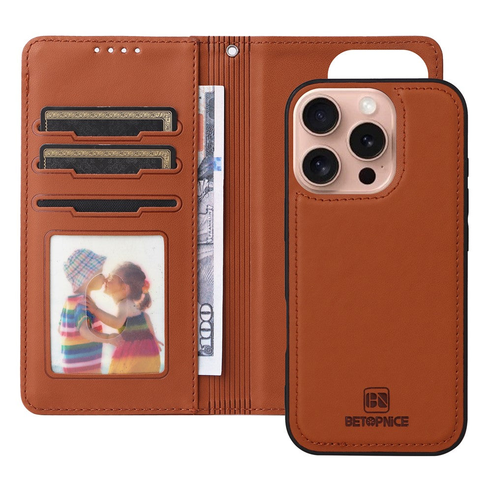 iPhone 16 Pro Wallet Flip Cover – Brun - produktbillede 2